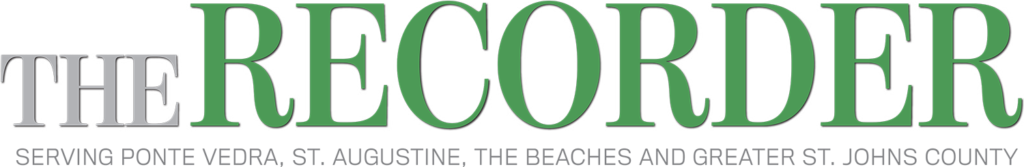 A nameplate with the text 'PVR' in bold letters, related to Salt & Soul media Ponte Vedra, set against a plain background.